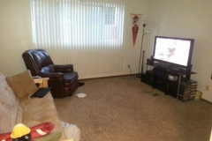 A living room with a tv and couch in it.