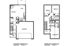 A floor plan of two different types of houses.